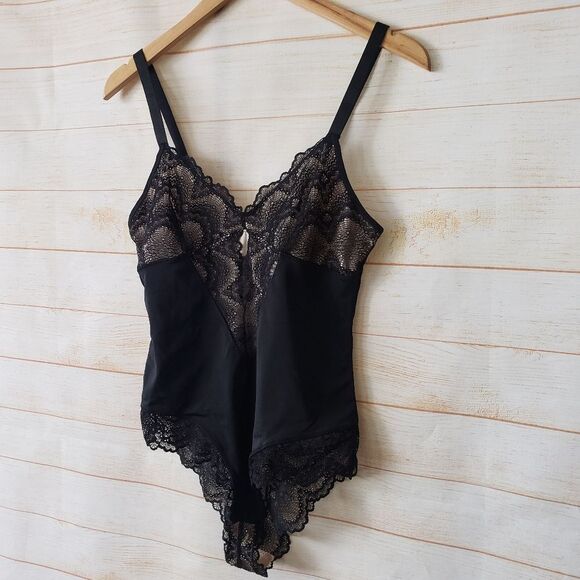 HeyShape Half Laced Thong Stretchy Shapewear Slimming Bodysuit Black Medium - Picture 2 of 11